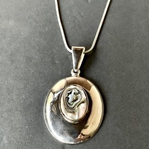 Vintage Abalone Pendant Necklace